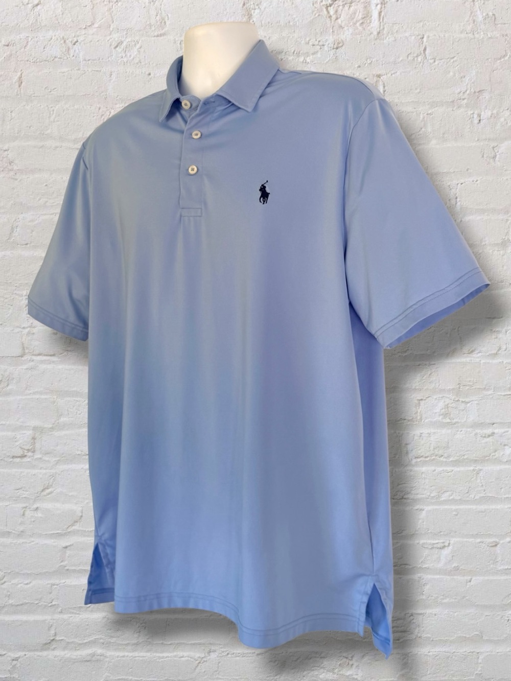 Ralph Lauren RLX Golf Knit Performance Polo Shirt Light Blue Men's Size Large